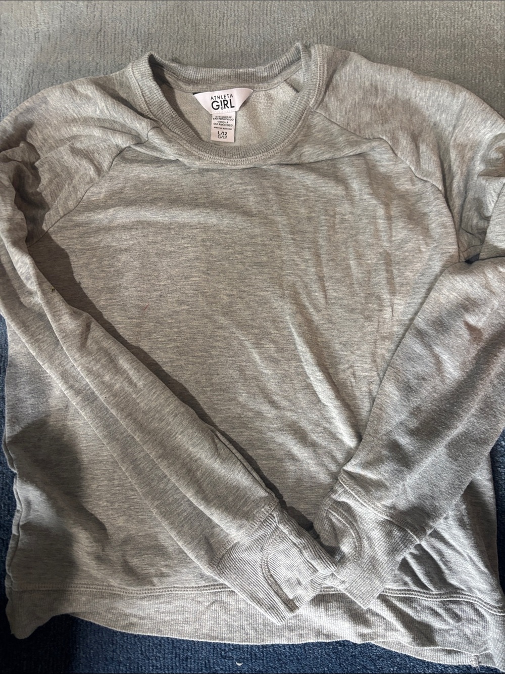 Athleta Gray Crewneck Sweatshirt - Lightweight Knit